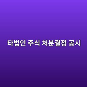 타법인 주식 처분결정 공시에서 처분목적과 현금유동성 변화 분석하기 10 ed8380ebb295ec9db8 eca3bcec8b9d ecb298ebb684eab2b0eca095 eab3b5ec8b9c 1787956501