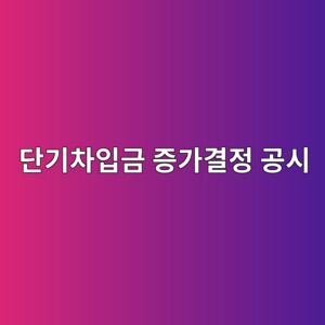 단기차입금 증가결정 공시에서 차입 목적과 기존 차입금 의존도 분석하기 3 eb8ba8eab8b0ecb0a8ec9e85eab888 eca69deab080eab2b0eca095 eab3b5ec8b9c 1791806754