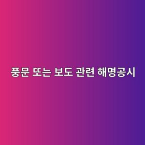 풍문 또는 보도 관련 해명공시에서 사실확인 범위를 판단하는 방법 12 ed928debacb8 eb9890eb8a94 ebb3b4eb8f84 eab480eba0a8 ed95b4ebaa85eab3b5ec8b9c 1791933977